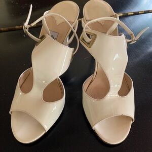 Jimmy Choo Cream Patent Leather Heels As Seen On Samantha In Sex In The City.